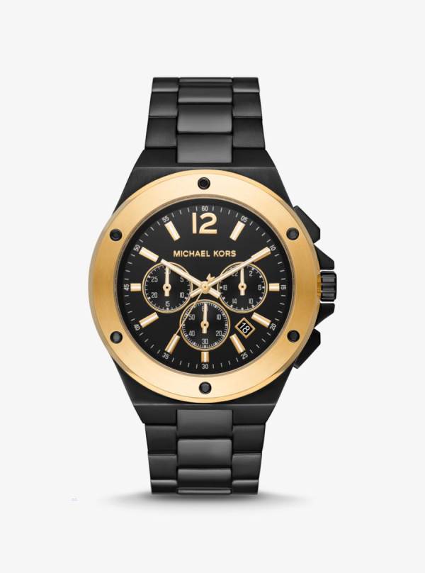 Panske Cierne Hodinky Michael Kors Oversized Lennox Two-Tone Čierne - Hodinky Michael Kors Outlet | WSLRV-1059